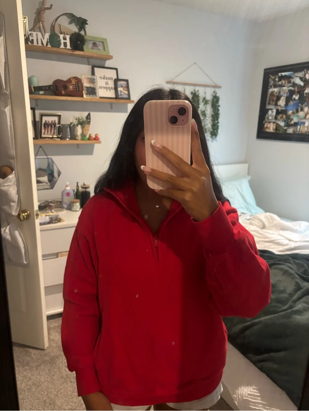 Aritzia Red quarter-Zip Sweatshirt